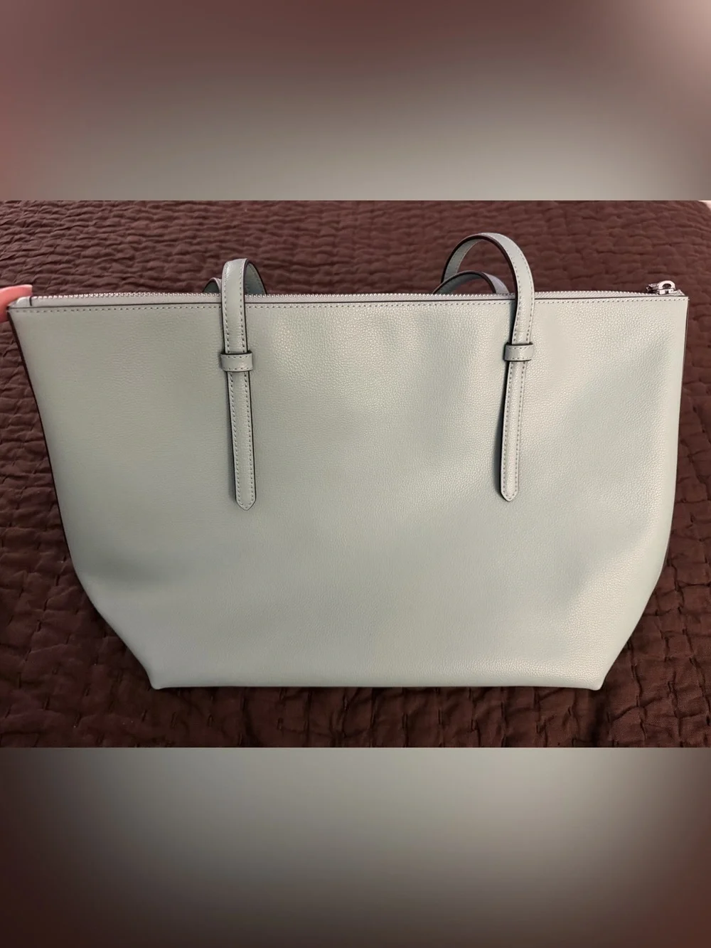 kate spade Pale Blue Leather Double-Handle Tote